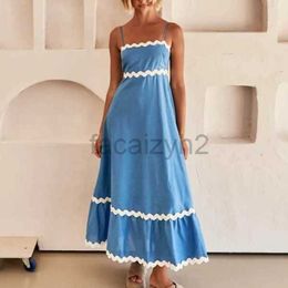 Basic casual jurken Designer Jurk New Wave Patroon Koer op hangende riem eenvoudige en modieuze grote swing jurk