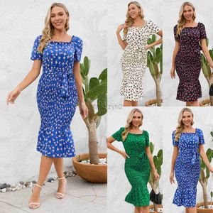 Vestidos casuales básicos vestidos de diseñador para mujeres nalgas sexy envuelta falda floral acomoda de verano y delgada temperamento de borde con volantes Falda de talla grande