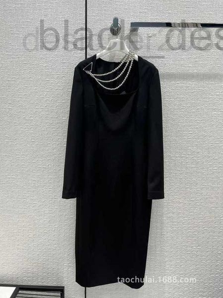 Robes décontractées de base Designer haut de gamme French Hepburn Chain de Hepburn Decorative Long Robe GSEV WJJR