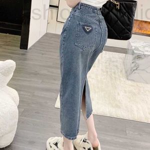 Vestidos casuales básicos Diseñador Jeans Faldas largas de mezclilla Split Casual Ropa exterior para mujer Primavera y verano 9FDD