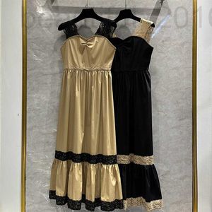 Basic casual jurken Designer Lace Borduured Ribbon Splicing Suspender Jurk zomer 2022 Nieuw Frans strapless banket G0S7