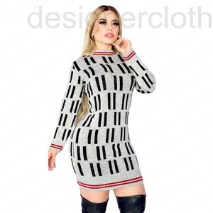 Vestidos casuales básicos diseñador de lujo letra completa suéteres de punto vestido para mujeres moda sexy delgado diseñador apretado señoras suéter de punto ropa vhvs