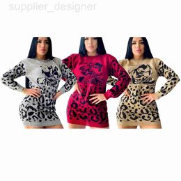 Basic Casual Dresses Designer M4033 Herfst/winter Nieuwe temperament forens Damesjurk gewikkeld Hip Knitted Sweater 3 kleuren CLHM