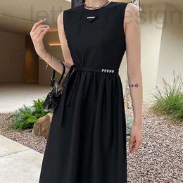 Vestidos casuais básicos de grife Maxi Dress com estampa clássica e mangas justas - Roupas de verão simples e elegantes para mulheres (2 cores, tamanhos grandes) CD99