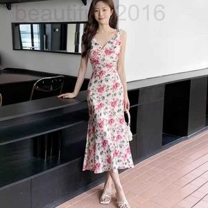 Basic casual jurken ontwerper Shenzhen high-end dameskleding PD Home is zachtaardig en elegant, gefragmenteerde v-neck kruis mouwloze jurk voor zomer JMMC