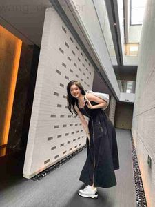 Basic Casual Dresses Designer Shenzhen Nanyou High End Miu Home 23 Nieuwe nylon materiaal metalen gesp trakspanning taille mouwloze jurk 1qiw