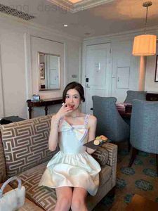 Basic Casual Dresses Designer Shenzhen Nanyou High End Miu Home 22 lente/zomer prachtige dames kristal contrast boog prinses gesuspendeerde jurk 52C7