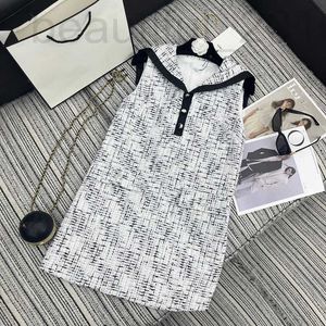 Basic casual jurken Designer lente en zomer newtemperament zoete beroemdheid kleine geurige wind marine kraag contrast knop mouwloze jurk voor vrouwen nslt