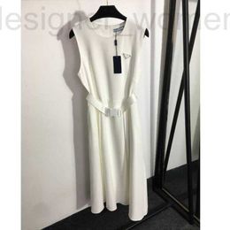 Basis Casual jurken Designer Witte jurk zomerjurken Damesontwerper Kleding Vrouwen letter veiligheid veiligheid Gordel Vest lange rok hoge kwaliteit