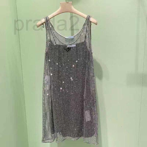 Vestidos casuales básicos Diseñador Mujer Vestido Correa de cristal Moda Brillo Vestido Tanques clásicos Faldas Falda de verano Ropa de mujer X0E3