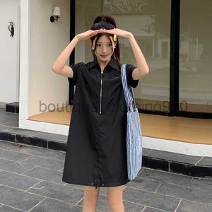 Basic Casual Dresses Designer Damesjurk Damesjurk Dames Nieuwe Academy Style Popular Design Flip Collar Korte mouwen Dress Rok