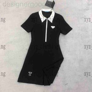 Robes décontractées de base Robes de polo pour femmes de concepteur nouvellement robe de sport jupes triangle jupe de broderie à manches courtes lettre d'été taille revers C xyz2023 2S3T