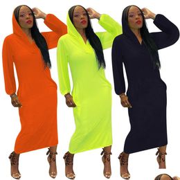 Robes décontractées de base Designers Vêtements pour femmes 2021 Porter Couleur unie Tempérament Loisirs Robe longue fleur brûlée Drop Delivery A Dhcls