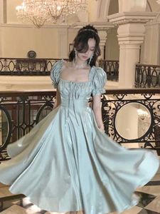 Basis Casual jurken Elegante Franse witte bruiloftsfeestjurk dames retro bordeauxe romantische baljurk zomer Koreaanse a-line afstudeerjurk2405