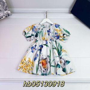 Basic Casual Dresses Girls 'Jurk Western-Style Princess Summer Koreaanse versie Chinese kinderen Flower Holiday Style