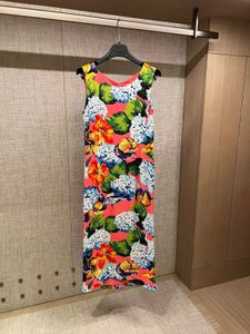 Basic Casual Jurken HOGE KWALITEIT est Holiday Fashion Runway Sexy Dames Bloemen Gedrukt Jurk Midi Empire Dames Vintage Jurk 230620