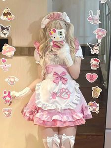 Vestidos casuales básicos vestidos japoneses lolita kawaii para mujer 2023 gato rol jugar arco de la cintura corta vestida rupas feminina vesidos Cortos y2k midil2404