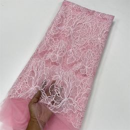 Vestidos casuales básicos Último encaje de seda de leche de tul francés rosa 2023 Telas de encajes netos africanos de alta calidad con lentejuelas para la fiesta de bodas 230914