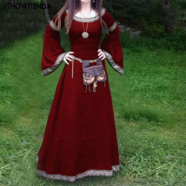 Robes décontractées de base Costumes de cosplay gothiques médiévaux pour femmes Halloween Carnaval Party Performance Manches longues Moyen Âge Renaissance 231212