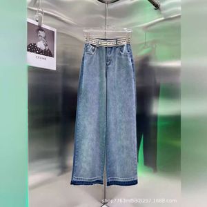 Basic casual jurken MM24 Niche Design voor de zomer, wasbare contrasterende kleur patchworkletter geweven riem taille losse jeans