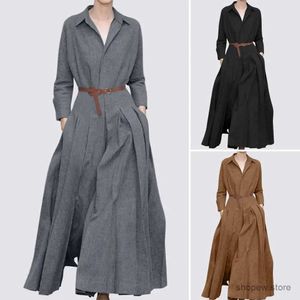 Basis Casual Dresses Office Lady DIRE MIC Anti-Pilling Autumn Dress Casual Holiday Party A-Line Shirt-jurk Streetwear