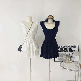 Robes décontractées de base une épaule courte robe Sle femmes été 2024 nouveau ajouré Sexy Mini robe VestidosC24315