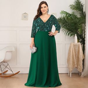 Basis Casual jurken Plus size jurken voor vrouwen elegante pailletten chiffon avond feestjurk mode maxi formele bruiloft luxe cocktailvestidos 230717