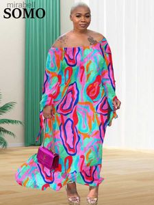 Vestidos informales básicos Talla grande SOMO Talla África Vestido largo Nuevo en verano Formal Suelto Estampado floral ElegantOutfits Venta al por mayor Dropshipping 2023 YQ240110