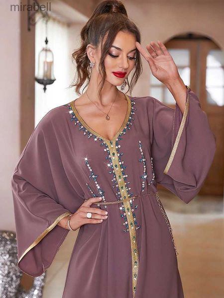 Vestidos casuales básicos Ramadán Eid Mubarak Kaftans Noche para mujeres Abaya Dubai Turquía Islam Árabe Vestido musulmán Robe Djellaba Caftán marroquí YQ240110