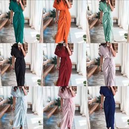 Vestidos casuales básicos Venta al por menor Camisa de mujer Diseñador Desplazamientos Tallas grandes S3Xl Vestido largo Moda Cara forjada Ropa Entrega directa Ap Dhzfi