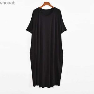 Basic Casual Jurken Robe longue d't modal grande 8XL 150kg rond courtes douce confortable la maison YQ240115