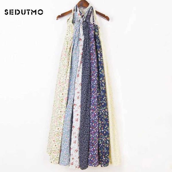 SEDUTMO été tunique longue robe femmes basique Spaghetti sangle robes plage imprimé Floral Sexy robe d'été Maxi robe de soirée ED072C24315