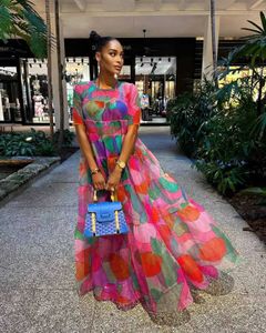 Robes décontractées de base Été Robes imprimées africaines pour femmes mode africain court Slve polyester S à travers les robes de soirée Party Tenues S-2xl T240523