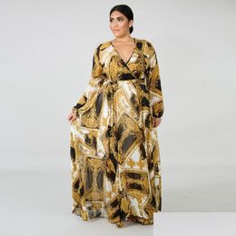 Robes décontractées de base Robe d'été en mousseline de soie d'été Femmes à manches longues Col en V Casual Bodycon Y Mode Drop Livraison Vêtements Femmes Clo Dhtxs