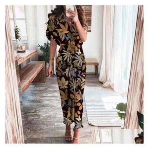 Robes décontractées de base Mode d'été Femmes Robe Parti Robe élégante Femme Sexy Dames Longues Robes Roupas Femininas Maxi Femme Clo Dhpxi 502