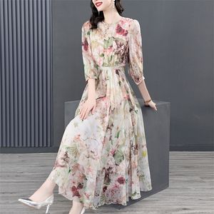 Basis Casual jurken zomer zijden jurk vrouwen kleding bloemen strand boho voor midi plus size elegant vestidos 230531
