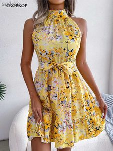 Basis Casual jurken Zomer dames sexy bloemenprint korte rok verbat Holiday strand Sundress Casual Camisole korte rok 2024 Zomer dames kleding xw