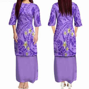 Robes décontractées de base La robe d'équipage des femmes polynésien la plus vente