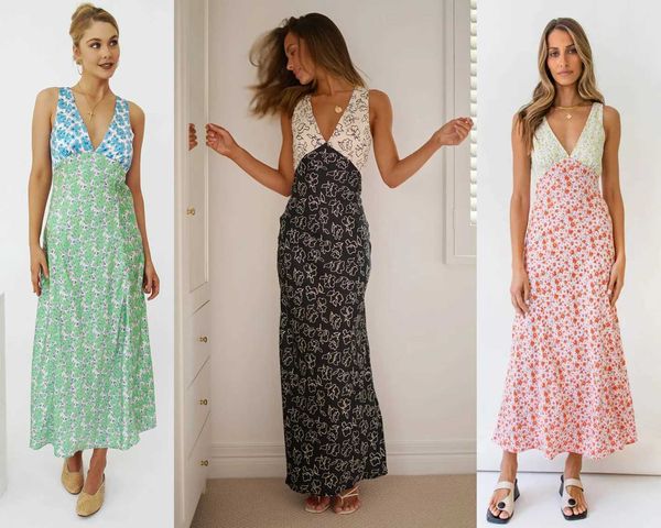 Robes décontractées de base en deux pièces robe sexy couleur de contraste profonde v robe femme en été imprimé décontracté robe maxi backless thermo boho long sundress 2023 vestidol2405