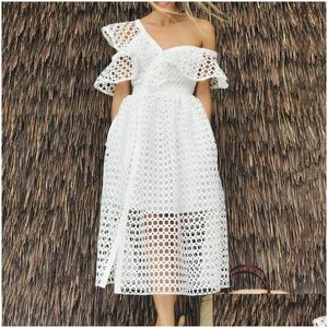 Basic Casual Jurken Witte Afrikaanse Lange Maxi-jurk Dames V-hals Off The Shoder Ruglooze Dagelijks Avondfeest Voor Dames Drop Delivery A Dhmop
