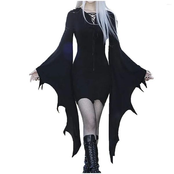 Robes décontractées de base Femmes Gothic Robe Butterfly Sleeve Costumes Mesh Lace Vintage Carnival Party TUNIC COCKTAIL PARTYSLIM DROP DEVR DHCAH