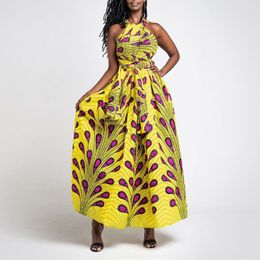Eenvoudige casual jurken Zomerjurken voor dames Outfits Afrikaanse print Diy Multi Dragen Sexy riemjurken Middensplit Dweilrok Vestidos 230720