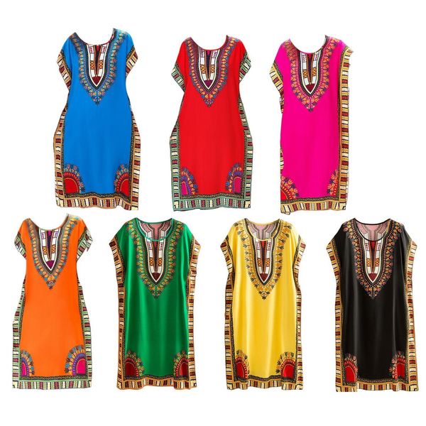 Robes décontractées de base Femmes Robe d'été Bohemian Street imprimé Wear Wearwing Sleeve lâche tunique 230904