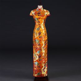 Basis Casual jurken XS 3xl Elegante vrouwen Nieuwheid Lang Lang Qipao Prachtige Chinese feestjurk Sexy Slim verbeteren Cheongsam Vintage Oriental 230911