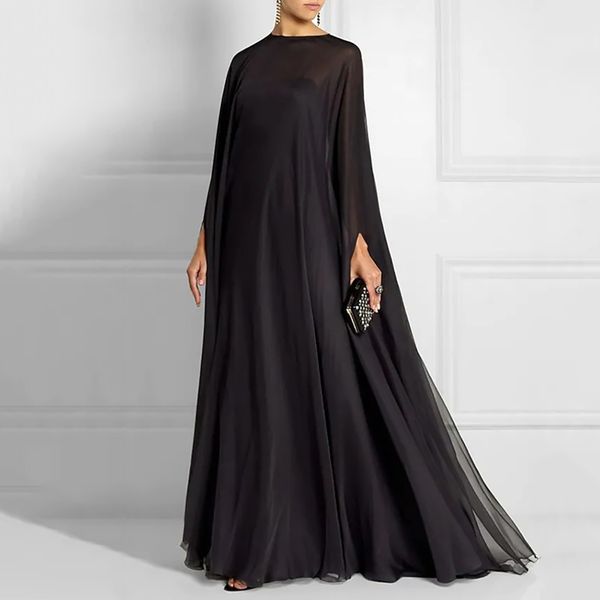 Robes décontractées de base Yeezzi Femme Fête élégante Noir Simple Deux pièces Robe intérieure SlipVoir à travers la cape extérieure Maxi Robes pour femmes 230922