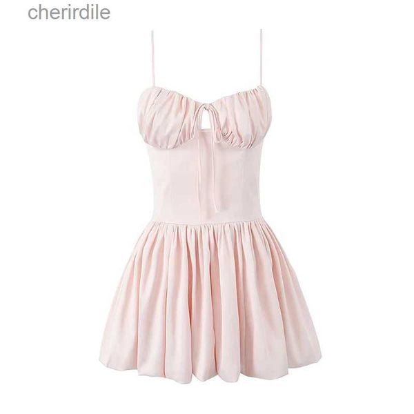 Vestidos casuales básicos YENKYE Pink Mini Princess Dress Sexy Sin mangas Corset Style Pretty Girl Mini Vestidos de fiesta Verano Mujeres Cumpleaños Robe YQ231219