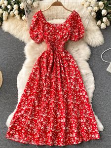 YuooMuoo Limited Grandes Ventes Femmes Robe De Mode Vcou Manches Bouffantes Imprimé Floral Élastique Corset D'été Coréen Partie Vestidos 230629