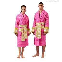 Albornoz de algodón clásico de lujo para hombre informal básico para hombre y mujer ropa de dormir de marca kimono batas de baño cálidas ropa para el hogar Unisex Bat DH54U
