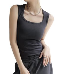 Designer basique Fashion décontractée Femmes solides en coton Tops Casual Summer Slim Slim Fit Sleeveless Women Gest