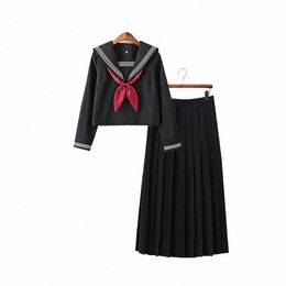 Basic JK uniform dr orthodox zwart Guanxi Revers verbeterd wit drie matrozenpakje Japanse zomer student TOP SHIRT N4cu #